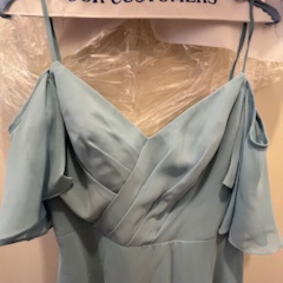 Sorella Vita Blue Flutter Sleeve Formal Maxi Dress – Bridesmaid - Picture 3 of 7